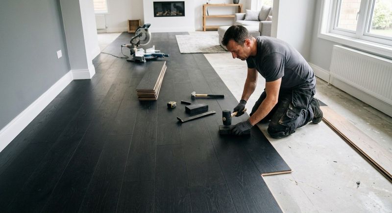 Dark Wood Floor Installation in Arvada, CO